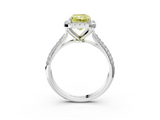 White gold Fancy Yellow Radiant  Cut Halo Pave Band Four-Prong Setting Ring_20