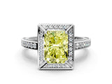 White gold Fancy Yellow Radiant  Cut Halo Pave Split Shank Prong Setting Ring_32