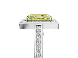 White gold Fancy Yellow Radiant  Cut Halo Pave Split Shank Prong Setting Ring_37