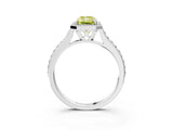 White gold Fancy Yellow Radiant Cut Halo Round Diamond Pavé Band with Four-Prong Setting_66