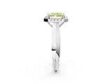 White gold Fancy Yellow Radiant  Cut Halo Solitaire Engagement Ring with Square Band and Four-Prong Setting_20