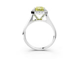 White gold Fancy Yellow Radiant  Cut Halo Solitaire Engagement Ring with Square Band and Four-Prong Setting_227