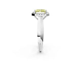 White gold Fancy Yellow Radiant  Cut Halo Solitaire Engagement Ring with Square Band and Four-Prong Setting_8