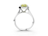White gold Fancy Yellow Radiant  Cut Halo Solitaire Engagement Ring with Square Band and Four-Prong Setting_9