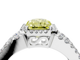 White gold Fancy Yellow Radiant  Cut Halo Split Shank Diamond Ring with Four-Prong Setting_49