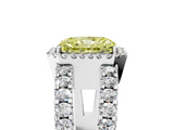 White gold Fancy Yellow Radiant  Cut Halo Split Shank Diamond Ring with Four-Prong Setting_50