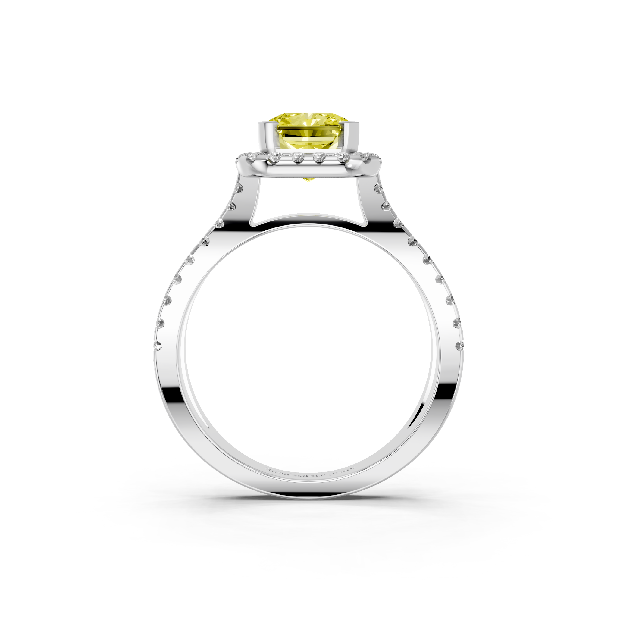 White gold Fancy Yellow Radiant  Cut Halo Split Shank Pave Set Ring_26