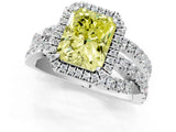 White gold Fancy Yellow Radiant  Cut Halo Split Shank Prong Setting Ring_15