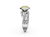 White gold Fancy Yellow Radiant  Cut Halo Split Shank Prong Setting Ring_60