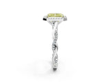 White gold Fancy Yellow Radiant Cut Halo Twist Band with Four-Prong Setting_74