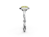 White gold Fancy Yellow Radiant  Cut Halo Twisted Band Four-Prong Ring_22