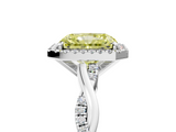 White gold Fancy Yellow Radiant  Cut Halo Twisted Band Four-Prong Ring_25