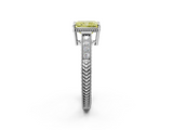 White gold Fancy Yellow Radiant  Cut Milgrain Channel Set Engagement Ring with Solitaire Prong Setting_46