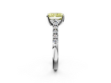 White gold Fancy Yellow Radiant  Cut Pavé Band Solitaire Ring with Four-Prong Setting_27
