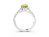 White gold Fancy Yellow Radiant  Cut Pavé Band Solitaire Ring with Four-Prong Setting_28