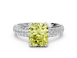 White gold Fancy Yellow Radiant  Cut Pave Diamond Engagement Ring with Channel Set Band and Four-Prong Setting_20