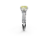 White gold Fancy Yellow Radiant  Cut Pave Diamond Engagement Ring with Channel Set Band and Four-Prong Setting_22