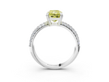 White gold Fancy Yellow Radiant  Cut Pave Diamond Engagement Ring with Channel Set Band and Four-Prong Setting_23