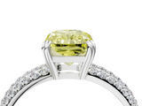 White gold Fancy Yellow Radiant  Cut Pave Diamond Engagement Ring with Channel Set Band and Four-Prong Setting_24