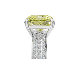 White gold Fancy Yellow Radiant  Cut Pave Diamond Engagement Ring with Channel Set Band and Four-Prong Setting_25
