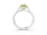 White gold Fancy Yellow Radiant Cut Solitaire Cathedral Diamond Engagement Ring with Channel-Set Band and Four-Prong Setting_18