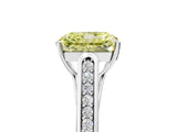 White gold Fancy Yellow Radiant Cut Solitaire Cathedral Diamond Engagement Ring with Channel-Set Band and Four-Prong Setting_20
