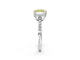 White gold Fancy Yellow Radiant Cut Solitaire Diamond Engagement Ring with Pavé Band and Six-Prong Setting_14