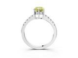 White gold Fancy Yellow Radiant Cut Solitaire Diamond Engagement Ring with Pavé Band and Six-Prong Setting_15