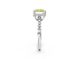 White gold Fancy Yellow Radiant Cut Solitaire Diamond Engagement Ring with Pavé Band and Six-Prong Setting_26