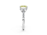 White gold Fancy Yellow Radiant Cut Solitaire Diamond Engagement Ring with Pavé Band and Six-Prong Setting_26