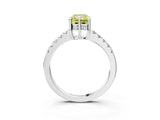 White gold Fancy Yellow Radiant Cut Solitaire Diamond Engagement Ring with Pavé Band and Six-Prong Setting_27