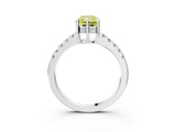 White gold Fancy Yellow Radiant Cut Solitaire Diamond Engagement Ring with Pavé Band and Six-Prong Setting_27
