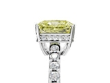White gold Fancy Yellow Radiant Cut Solitaire Diamond Engagement Ring with Pavé Band and Six-Prong Setting_29