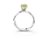 White gold Fancy Yellow Radiant Cut Solitaire Diamond Engagement Ring with Twisted Pave Band and Four-Prong Setting_40