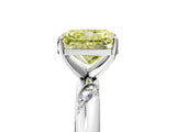White gold Fancy Yellow Radiant Cut Solitaire Diamond Engagement Ring with Twisted Pave Band and Four-Prong Setting_46