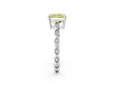 White gold Fancy Yellow Radiant Cut Solitaire Diamond Ring with Infinity Twist Band and Four-Prong Setting_14
