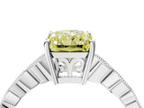 White gold Fancy Yellow Radiant Cut Solitaire Diamond Ring with Infinity Twist Band and Four-Prong Setting_16