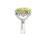 White gold Fancy Yellow Radiant Cut Solitaire Diamond Ring with Prong Setting and Plain Band_17
