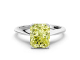 White gold Fancy Yellow Radiant Cut Solitaire Diamond Ring with Six-Prong Setting and Classic Band_3