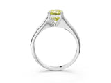 White gold Fancy Yellow Radiant Cut Solitaire Diamond Ring with Six-Prong Setting and Classic Band_87