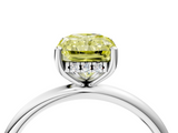 White gold Fancy Yellow Radiant  Cut Solitaire Engagement Ring with Four-Prong Setting and Classic Band_24
