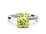 White gold Fancy Yellow Radiant  Cut Solitaire Engagement Ring with Four-Prong Setting on a Classic Band_20