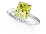 White gold Fancy Yellow Radiant  Cut Solitaire Engagement Ring with Four-Prong Setting on a Classic Band_21