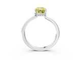 White gold Fancy Yellow Radiant  Cut Solitaire Engagement Ring with Four-Prong Setting on a Classic Band_23