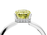 White gold Fancy Yellow Radiant  Cut Solitaire Engagement Ring with Four-Prong Setting on a Classic Band_24