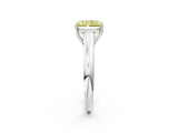 White gold Fancy Yellow Radiant Cut Solitaire Engagement Ring with Tapered Band and Four-Prong Setting_17