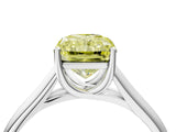 White gold Fancy Yellow Radiant Cut Solitaire Engagement Ring with Tapered Band and Four-Prong Setting_19