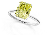 White gold Fancy Yellow Radiant  Cut Solitaire Engagement Ring with Thin Band and Four-Prong Setting_4