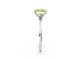 White gold Fancy Yellow Radiant  Cut Solitaire Engagement Ring with Thin Band and Four-Prong Setting_5