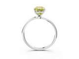White gold Fancy Yellow Radiant  Cut Solitaire Engagement Ring with Thin Band and Four-Prong Setting_6